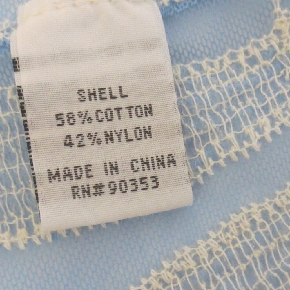 Rebellion Again Blue & White Lace Cover Up Kimono in Floral Medallion Sz S NWOT - Picture 9 of 9